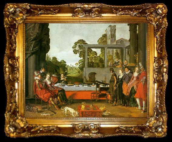 framed  Willem Buytewech Merry Company in the Open Air, ta009-2